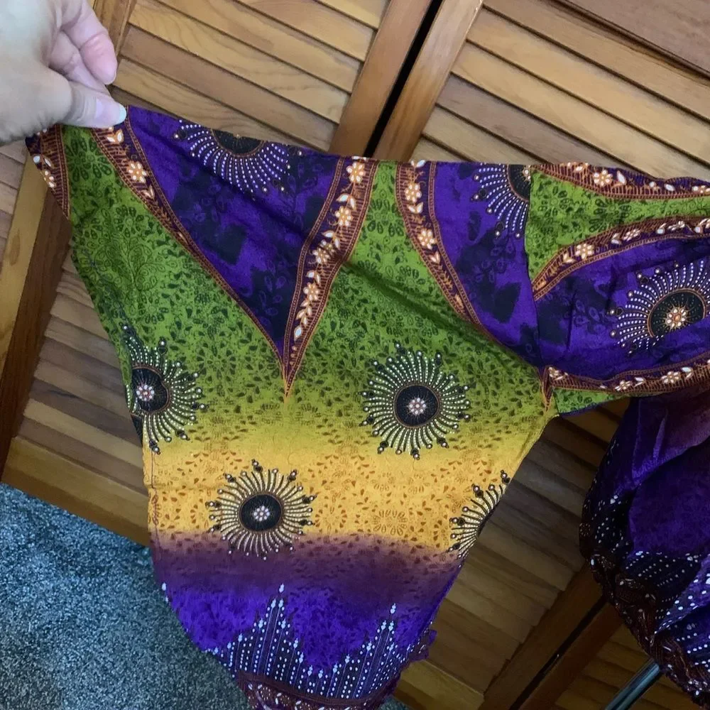 Y2K Off-Shoulder Women's Crop Top NWT Bohemian Festival Purple Gold NWT